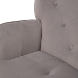 Living and Home Grey Flannel Upholstered Tufted Lounge Chair - Size: Single - Wilko - thumbnail 7