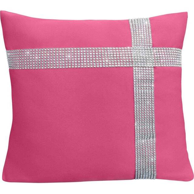 Velosso Diamante Cross Fuchsia Filled Cushion 43 x 43cm 2 Pack - Pink - Wilko - image 1