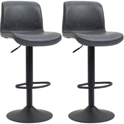 Portland Dark Grey Swivel Base Bar Stool Set of 2 - Wilko - thumbnail 3