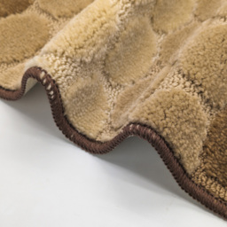 Velosso Hex Stripe Latte Bath Mat Set - Brown - Wilko - thumbnail 5