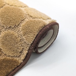 Velosso Hex Stripe Latte Bath Mat Set - Brown - Wilko - thumbnail 4