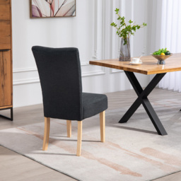 Artemis Home Carrara Set of 2 Black Pienza Fabric Dining Chairs - Wilko - thumbnail 6