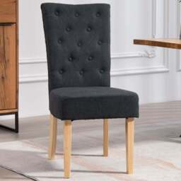 Artemis Home Carrara Set of 2 Black Pienza Fabric Dining Chairs - Wilko