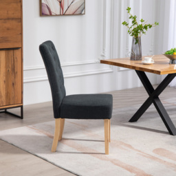 Artemis Home Carrara Set of 2 Black Pienza Fabric Dining Chairs - Wilko - thumbnail 5