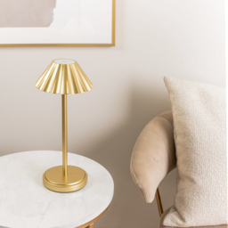 ValueLights Avery Gold Rechargeable LED Portable Table Lamp - Wilko - thumbnail 3