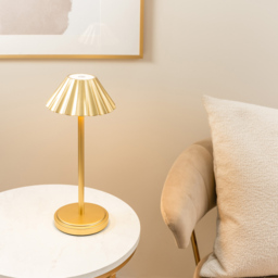 ValueLights Avery Gold Rechargeable LED Portable Table Lamp - Wilko - thumbnail 5