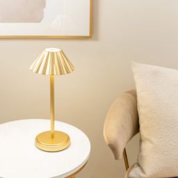 ValueLights Avery Gold Rechargeable LED Portable Table Lamp - Wilko - thumbnail 6