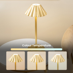 ValueLights Avery Gold Rechargeable LED Portable Table Lamp - Wilko - thumbnail 7