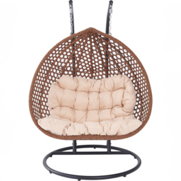 Henley 2 Seater Rattan Cream Swing Egg Pod Chair - Wilko - thumbnail 4