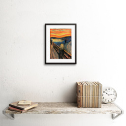 Wee Blue Coo Munch Scream Old Master Reproduction Painting Framed Wall Art Print 23 x 18cm - Size: 25.9 x 20.6 x 1.5cm - Orange - Wilko - thumbnail 3