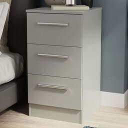 Crowndale Contrast 3 Drawer Dusk Grey Bedside Cabinet Ready Assembled - Wilko - thumbnail 1