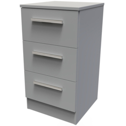 Crowndale Contrast 3 Drawer Dusk Grey Bedside Cabinet Ready Assembled - Wilko - thumbnail 4