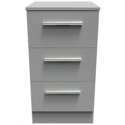 Crowndale Contrast 3 Drawer Dusk Grey Bedside Cabinet Ready Assembled - Wilko - thumbnail 3