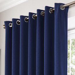 Alan Symonds Amond Blue Blackout Ring Top Eyelet Curtains 228 x 228cm - Size: W 228 x D 228cm - Wilko - thumbnail 3