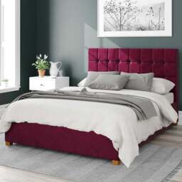 Aspire Sinatra Super King Berry Plush Velvet Ottoman Bed - Purple - Aspire Beds - Wilko