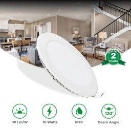 ENER-J 18W 6000K Recessed Round LED Mini Panel Downlight - Size: 3 x 27.5 x 23cm - White - Wilko - thumbnail 4