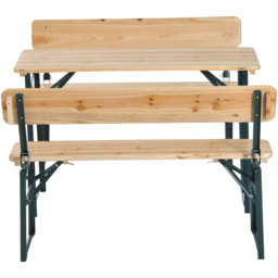 Outsunny 3 Piece Wooden Foldable Table and Bench Set - Size: 4 Seater - Brown - Wilko - thumbnail 4