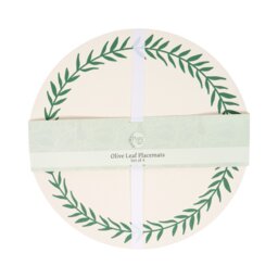 Pack of 4 Olive Leaf Placemats Neutral - Pure Collection - Wilko