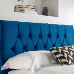 Aspire Furniture Catherine Lansfield Boutique Double Navy Brushed Velvet Headboard - Blue - Aspire Beds - Wilko