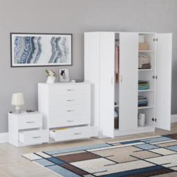 Vida Designs Riano White 3 Piece Bedroom Furniture Set - Wilko - thumbnail 6