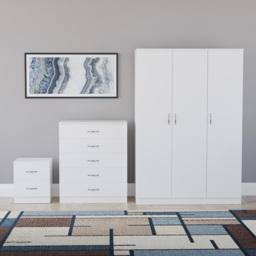 Vida Designs Riano White 3 Piece Bedroom Furniture Set - Wilko - thumbnail 3
