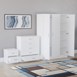 Vida Designs Riano White 3 Piece Bedroom Furniture Set - Wilko - thumbnail 5