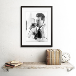 Wee Blue Coo Vintage President John Kennedy Smoke Cigar Photo Framed Wall Art Print 30 x 41cm - Size: 43.3 x 33.3 x 1.5cm - White - Wilko - thumbnail 3