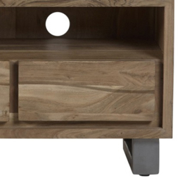 Brooklyn Barima 3 Drawer Single Shelf Wooden TV Unit - Brown - Wilko - thumbnail 6