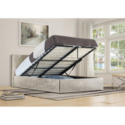 Brooklyn Single Cream Crushed Velvet Ottoman Bed Frame - Wilko - thumbnail 3