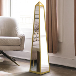 MirrorOutlet The Obelisk Gold Metal Edged Mirrored Ornament 100 x 20cm - Wilko - thumbnail 3
