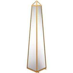 MirrorOutlet The Obelisk Gold Metal Edged Mirrored Ornament 100 x 20cm - Wilko
