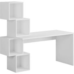 Decortie Balance 4 Shelf Modern Desk White - Size: 140 x 153.5 x 60cm - Wilko - thumbnail 3