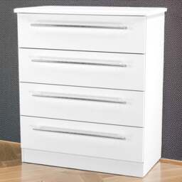 Crowndale Sherwood 4 Drawer Porcelain Matt Chest of Drawers - White - Wilko