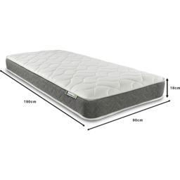Starlight Beds Single Grey Hybrid Deep Memory Foam and Spring Mattress - Wilko - thumbnail 7