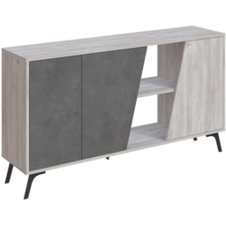Decortie Fiona 3 Door 2 Shelf Ancient White and Retro Grey Sideboard - Size: 82 x 150 x 35.6cm - Multi - Wilko - thumbnail 3