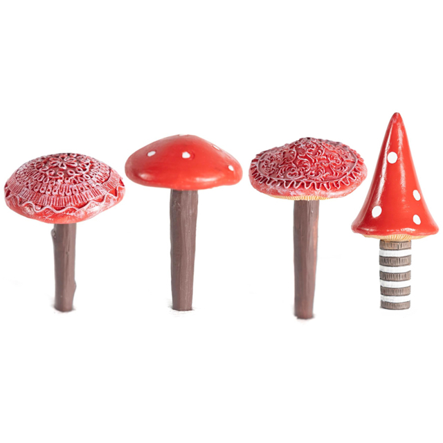 Marco Paul Red Mushroom Garden Ornament 4 Pack - Size: 20 x 30 x 10cm - Wilko - image 1