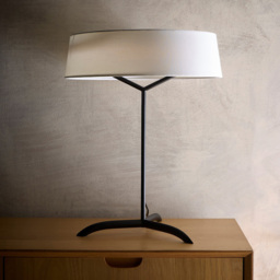 Kliving Luna White Drum Shade Black LED Table Lamp - Size: 50 x 40 x 40cm - Wilko - thumbnail 3