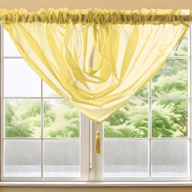 Velosso Riva Ochre Swag Curtain 112 x 99cm - Yellow - Wilko - image 1