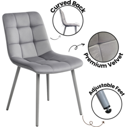 Kosy Koala 6 Seater Dining Set with Bench Oak Effect and Grey Velvet - Multi - Wilko - thumbnail 7