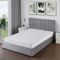Brooklyn Corwin King Size Grey Velvet Ottoman Bed - Wilko - thumbnail 5