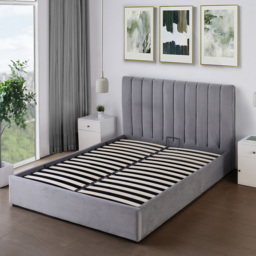 Brooklyn Corwin King Size Grey Velvet Ottoman Bed - Wilko - thumbnail 6