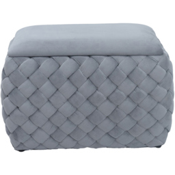 Artemis Home Plumeo Grey Velvet Storage Ottoman - Size: 45 x 65 x 43cm - Wilko - thumbnail 3