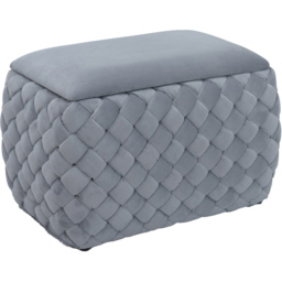 Artemis Home Plumeo Grey Velvet Storage Ottoman - Size: 45 x 65 x 43cm - Wilko - thumbnail 5