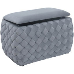Artemis Home Plumeo Grey Velvet Storage Ottoman - Size: 45 x 65 x 43cm - Wilko - thumbnail 4