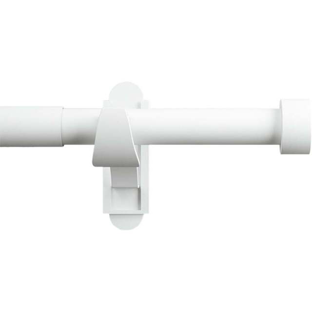Rothley 71-120cm Matt White Extendable Stud Finials Curtain Pole - Wilko - image 1