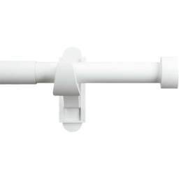 Rothley 71-120cm Matt White Extendable Stud Finials Curtain Pole - Wilko - thumbnail 1
