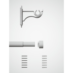 Rothley 71-120cm Matt White Extendable Stud Finials Curtain Pole - Wilko - thumbnail 4
