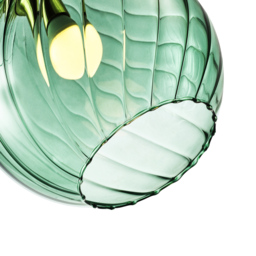 Happy Homewares Brushed Gold Ceiling Light with Emerald Green Glass Shade - Size: 23 x 20 x 20cm - Wilko - thumbnail 6