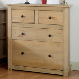 Seconique Panama 4 Drawer Natural Wax Chest of Drawers - Brown - Wilko - thumbnail 1