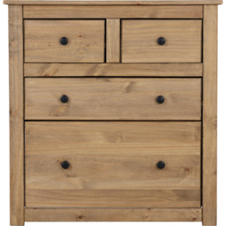 Seconique Panama 4 Drawer Natural Wax Chest of Drawers - Brown - Wilko - thumbnail 4
